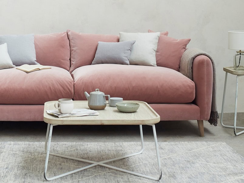 Loaf pink on sale velvet sofa
